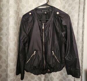 INC International Concepts Black Bomber Jacket